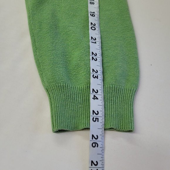 J McLaughlin Sweater Men‎ L Long Sleeve V-Neck Classic Office Teacher Green - Picture 11 of 12